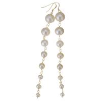 Freshwater Pearl Drop Earring, with Gold Filled, 14K gold-filled, for woman, white, 116mm,11mm,5mm, Sold By Pair