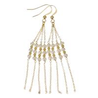 Freshwater Pearl Drop Earring, with Gold Filled, 14K gold-filled, for woman, white, 78mm,4mm, Sold By Pair