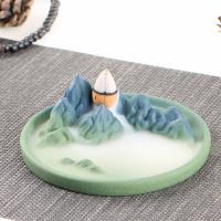 Backflow Incense Burner, Porcelain, plated, for home and office & durable, more colors for choice, 105x40mm, Sold By PC