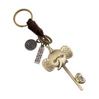 Zinc Alloy Key Clasp with PU Leather Elephant Unisex nickel lead & cadmium free Sold By PC