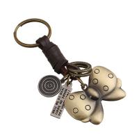 Zinklegierung Schlüssel Verschluss, mit PU Leder, Schleife, unisex, frei von Nickel, Blei & Kadmium, 100x30mm, verkauft von PC