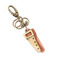 Tibetan Style Key Clasp, with PU Leather, Unisex, nickel, lead & cadmium free, 130x20mm, Sold By PC