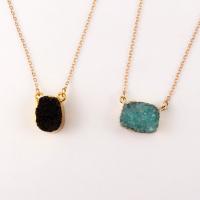 Gemstone šperky náhrdelník, Přírodní kámen, s Zinek, pro ženy, více barev na výběr, 43mm, Délka 45 cm, Prodáno By PC