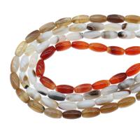Natürliche Streifen Achat Perlen, oval, DIY, keine, 8x16mm, verkauft per 15 ZollInch Strang
