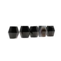 Perles Agates Noires naturelles, agate noire, polygone, DIY, noire, 21x19x19mm, Trou:Environ 2mm, Vendu par brin