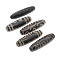 Natural Tibetan Agate Dzi Beads, Bullet, DIY, black, 54x16x16mm, Hole:Approx 3mm, Sold By PC