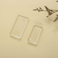 Glas Cabochons, Rechteck, poliert, för tids pärla cabochon & DIY, klar, verkauft von PC