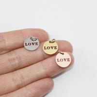 Stainless Steel Pendants, Round, polished, fashion jewelry & DIY, more colors for choice, 5PCs/Bag, Sold By Bag