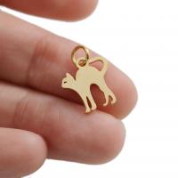 Stainless Steel Animal Pendants Cat plated fashion jewelry & DIY Sold By Bag