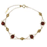 Garnet Bracelet, with Gold Filled, 14K gold-filled, for woman, garnet, 5mm,4mm,1.2mm, Length:Approx 7.5 Inch, Sold By PC