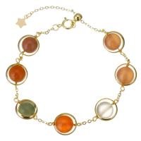 Gold Filled Jewelry, Yanyuan Agate, with Gold Filled, 14K gold-filled, for woman, multi-colored, 14x10mm, Length:Approx 8 Inch, Sold By PC
