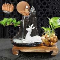 Backflow Incense Burner, Porcelain, plated, for home and office & durable, 200x170x80mm, Sold By PC