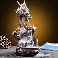 Backflow Incense Burner, Porcelain, plated, for home and office & durable, 260x110x110mm, Sold By PC