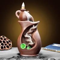 Backflow Incense Burner, Porcelain, plated, for home and office & durable, 205x105x75mm, Sold By PC