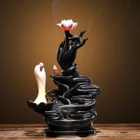 Backflow Incense Burner, Porcelain, plated, for home and office & durable, 225x335x95mm, Sold By PC