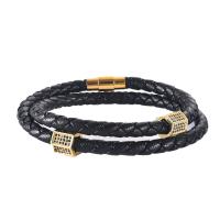 PU Leather Cord Bracelets Stainless Steel with PU Leather fashion jewelry & Unisex 215mm Sold By PC