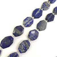 Lapis lazuli perler, Octagon, poleret, du kan DIY, lilla, 25-35mm, 9pc'er/Strand, Solgt Per 38 cm Strand