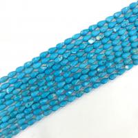 Türkis Perlen, Tropfen, poliert, DIY, blau, 6x9mm, verkauft per 38 cm Strang