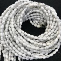 magnesite perla, Tamburo, lucido, DIY, bianco, 4x6mm, 67PC/filo, Venduto per 38 cm filo