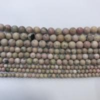 Rhodonit Perlen, rund, poliert, DIY, Rosa, verkauft per 38 cm Strang
