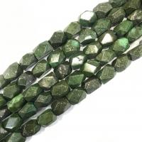 Grânulos de quartzo natural jóias, quartzo verde, Pepitas, polido, DIY & facetada, verde, 12x16mm, vendido para 38 cm Strand