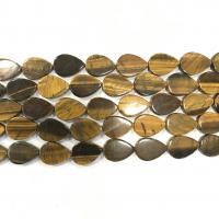 Tigerauge Perlen, Tropfen, poliert, DIY, Sienaerde gelb, 18x13mm, ca. 22PCs/Strang, verkauft per 38 cm Strang