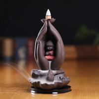 Backflow Incense Burner, Purple Clay, plated, durable & different styles for choice, more colors for choice, Sold By PC
