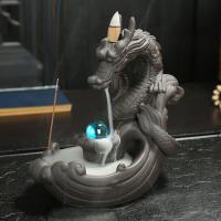 Backflow Incense Burner, Porcelain, plated, for home and office & durable, 200x200x115mm, Sold By PC