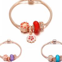 European Bracelet Brass with Zinc Alloy plated for woman & enamel & with rhinestone 18cm 19cm 20cm Sold By PC