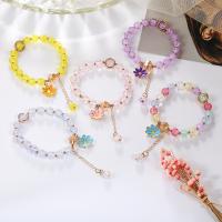 Crystal Bracelets, Crackle Quartz, with Elastic Thread & Tibetan Style, for woman, more colors for choice, Length:18 cm, Sold By PC