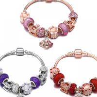European Bracelet Brass with Resin & Zinc Alloy for woman & with cubic zirconia 18cm 19cm 20cm Sold By PC