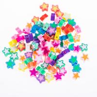 Perles en argile polymère, argile de polymère, étoile, Placage, DIY, multicolore, 10mm, 50PC/sac, Vendu par sac