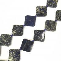 Blue Pyrite Beads, Rhombus, polished, DIY, blue, 30mm, Approx 9PCs/Strand, Sold Per 38 cm Strand