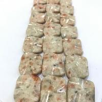 Kamień słoneczny Koralik, Prostokąt, obyty, DIY & wybijane, sjena, 20x30mm, około 13komputery/Strand, sprzedawane na 38 cm Strand