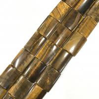 Tigerauge Perlen, Rechteck, poliert, DIY, braun, 25x30mm, 11PCs/Strang, verkauft per 38 cm Strang