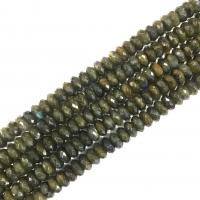 Natural Labradorite Beads, Moonstone, Abacus, polished, DIY & faceted, green, 12x6mm, Approx 63PCs/Strand, Sold Per 38 cm Strand
