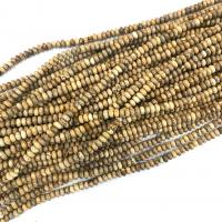 Perles en jaspe image, jaspe de photo, abaque, poli, DIY, Jaune, 4x6mm, Environ 101PC/brin, Vendu par 38 cm brin