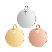 Stainless Steel Pendants, Round, polished, fashion jewelry & DIY & Unisex, more colors for choice, 5PCs/Bag, Sold By Bag