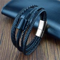 PU Leather Cord Bracelets, with Gemstone & Stainless Steel, multilayer & different materials for choice & Unisex, more colors for choice, Length:Approx 8.27 Inch, Sold By PC