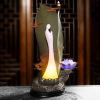 Backflow Incense Burner, Porcelain, plated, for home and office & durable, 346x93x126mm, Sold By PC