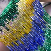 Achat Perlen, rund, poliert, DIY & facettierte, gemischte Farben, 4mm, 97PCs/Strang, verkauft per 38 cm Strang