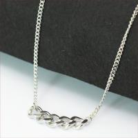 Titanium Steel Necklace, Unisex, silver color, Length:45 cm, Sold By PC
