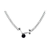 Titanstahl Halskette, für Frau, Silberfarbe, Länge 46 cm, verkauft von PC
