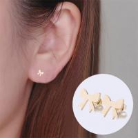 Tibetan Style Stud Earring, Bowknot, plated, fashion jewelry & for woman, more colors for choice, Sold By Pair