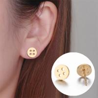 Stainless Steel Stud Earrings Button Shape plated fashion jewelry & for woman Sold By Pair