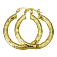 Brass Hoop Earring, Donut, gold color plated, for woman, 4x34mm, 10Pairs/Lot, Sold By Lot