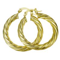 Brass Hoop Earring, Donut, gold color plated, for woman, 4.5x35mm, 10Pairs/Lot, Sold By Lot