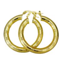 Brass Hoop Earring, Donut, gold color plated, for woman, 5x38mm, 10Pairs/Lot, Sold By Lot