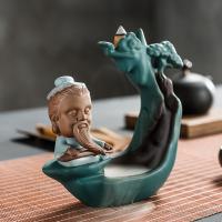 Backflow Incense Burner, Porcelain, plated, for home and office & durable, 160x146mm, Sold By PC