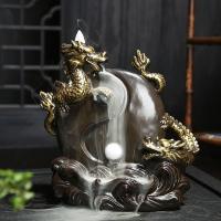 Backflow Incense Burner, Porcelain, plated, for home and office & durable, 210x198mm, Sold By PC